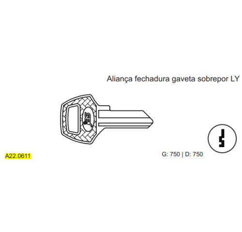 CHAVE YALE - ALIAN�A FECH GAV SOBR LY C750