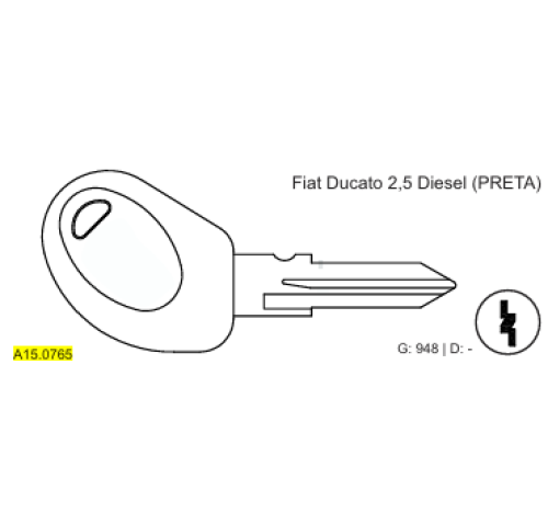 CHAVE PVC AUTO FIAT DUCATO 2,5 DIESEL PRETA C948