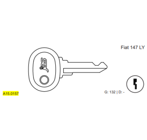 CHAVE PVC AUTO FIAT 147 CONTR 0138 C132