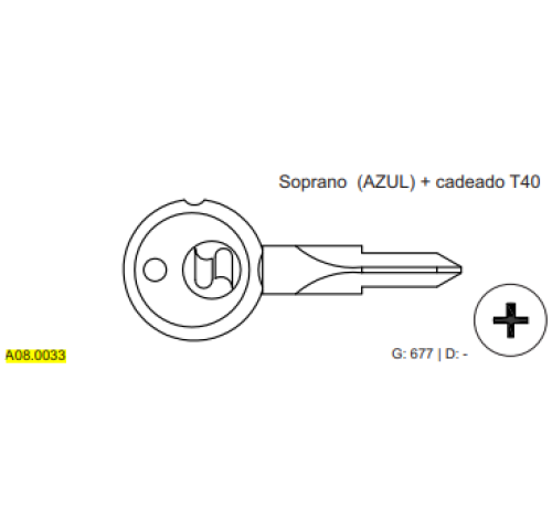 CHAVE TETRA SOPRANO CADEADO C677