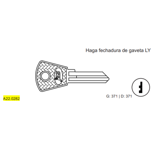 CHAVE YALE - HAGA FECH. GAVETA LY C371 MARCA:GOLD
