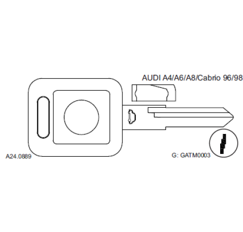 CHAVE GAVETA AUDI A4/A6/A8
