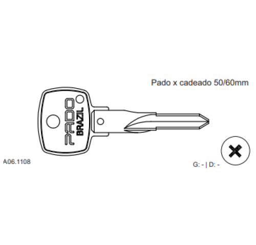 CHAVE TETRA NIQUEL PADO CADEADO 50/60MM