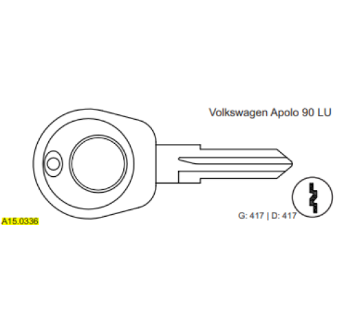 CHAVE PVC AUTO VW APOLLO C417