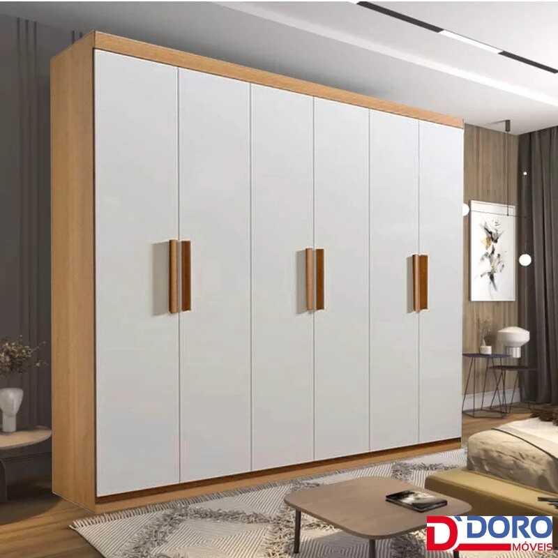 Roupeiro Casal Colibri Cinamomo/Off 6 Portas 6 Gavetas Larg. 2.05m