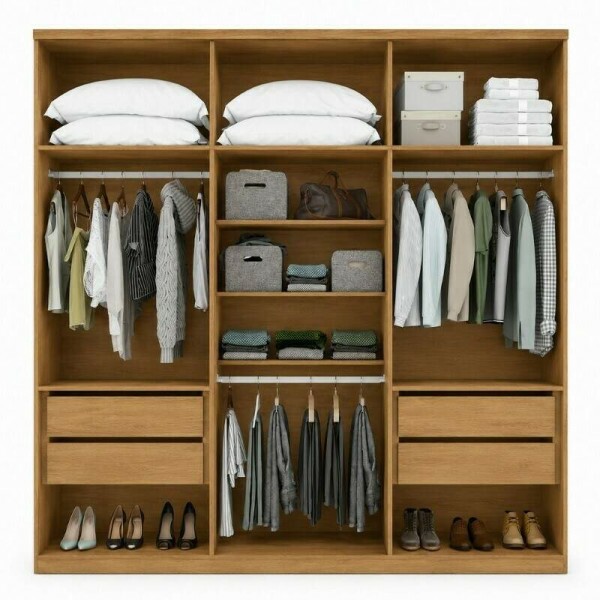 Roupeiro Casal Robust Plus Cumaru/Fendi 6 Portas 6 Gavetas 100