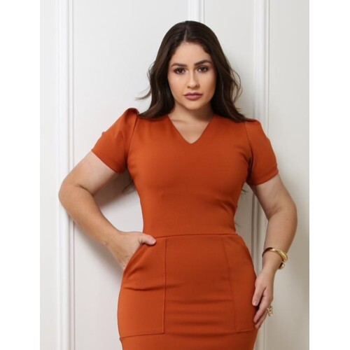 Vestido Elizete Laranja