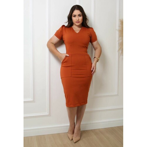 Vestido Elizete Laranja