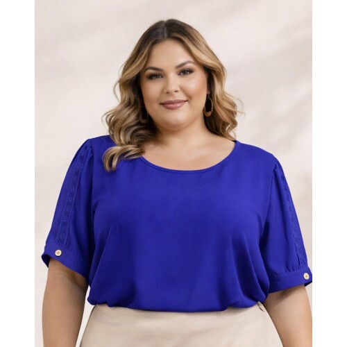 Blusa Taty Azul Royal Plus