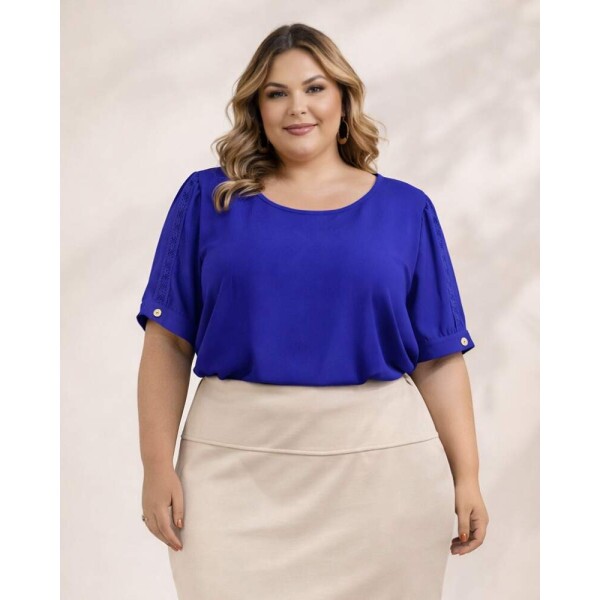 Blusa Taty Azul Royal Plus
