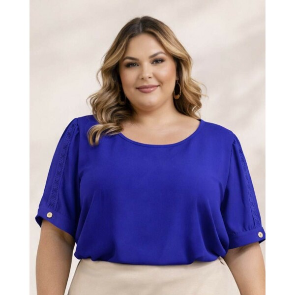 Blusa Taty Azul Royal Plus