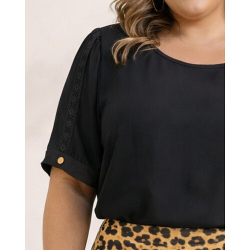 Blusa Taty Preto Plus