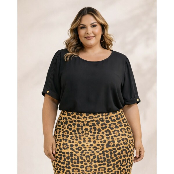 Blusa Taty Preto Plus