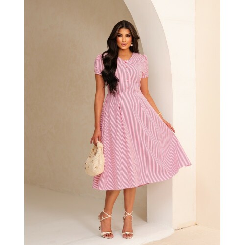 Vestido D�bora List. Vermelho