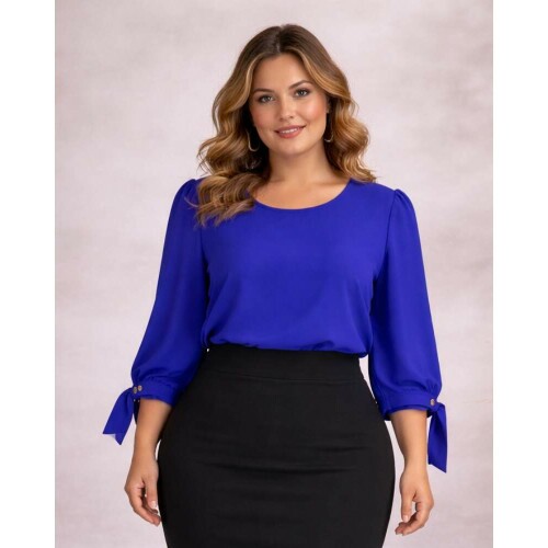 Blusa Bet�nia Azul Royal