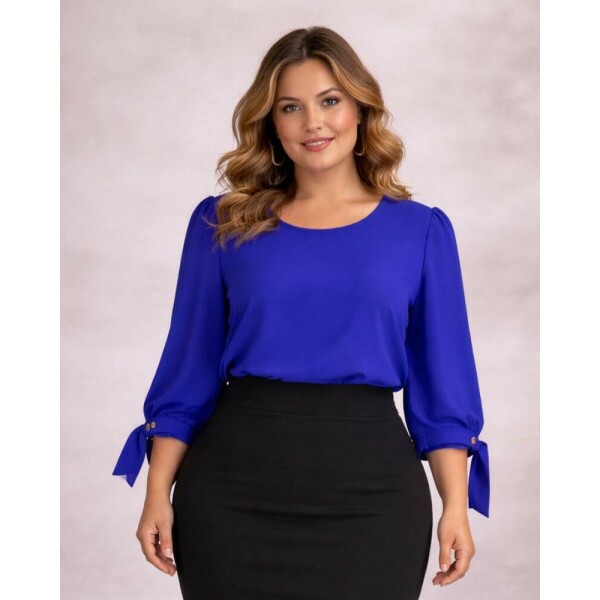 Blusa Bet�nia Azul Royal