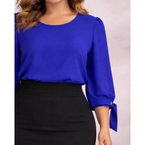 Blusa Bet�nia Azul Royal