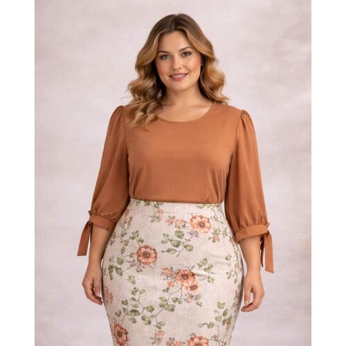 Blusa Bet�nia Caramelo