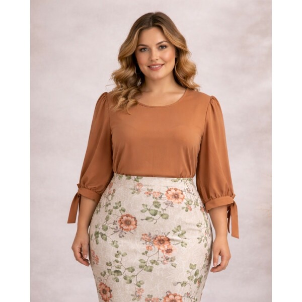 Blusa Bet�nia Caramelo
