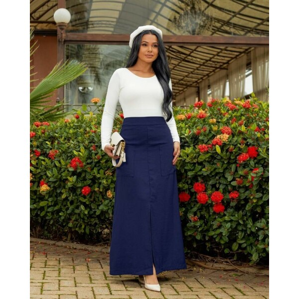 Saia Renata Azul Marinho