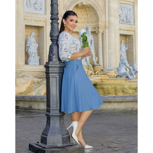 Saia J�lia Azul Celeste