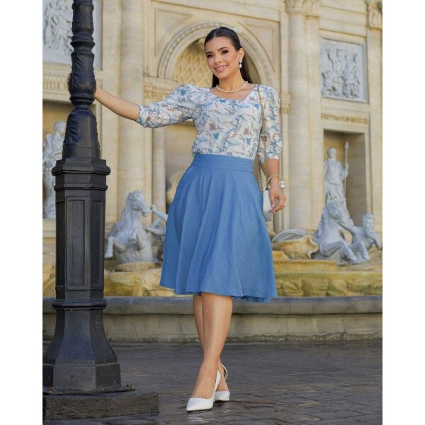Saia J�lia Azul Celeste