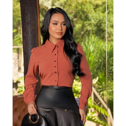 Camisa Beatriz Terracota