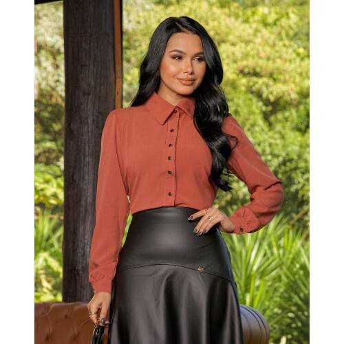 Camisa Beatriz Terracota