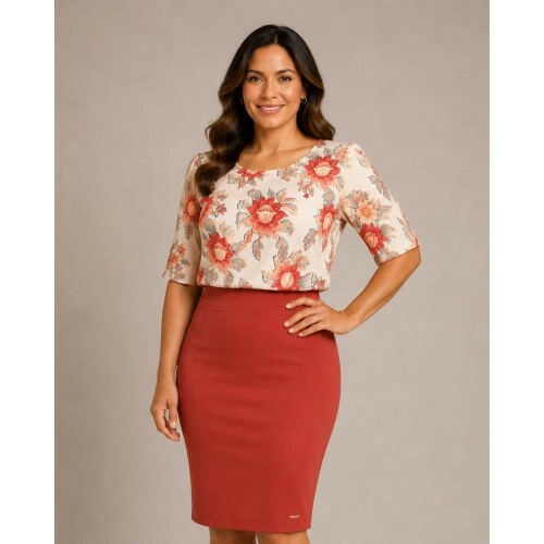 Blusa Helena Plus Est. Floral