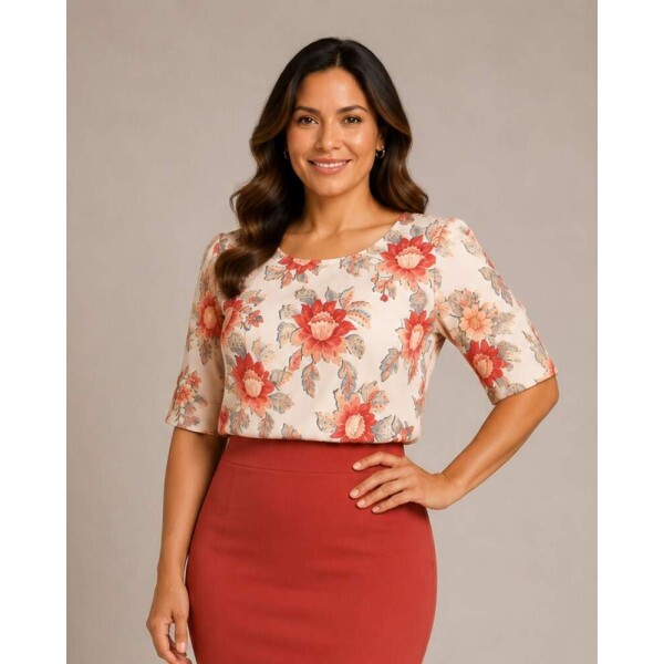 Blusa Helena Plus Est. Floral