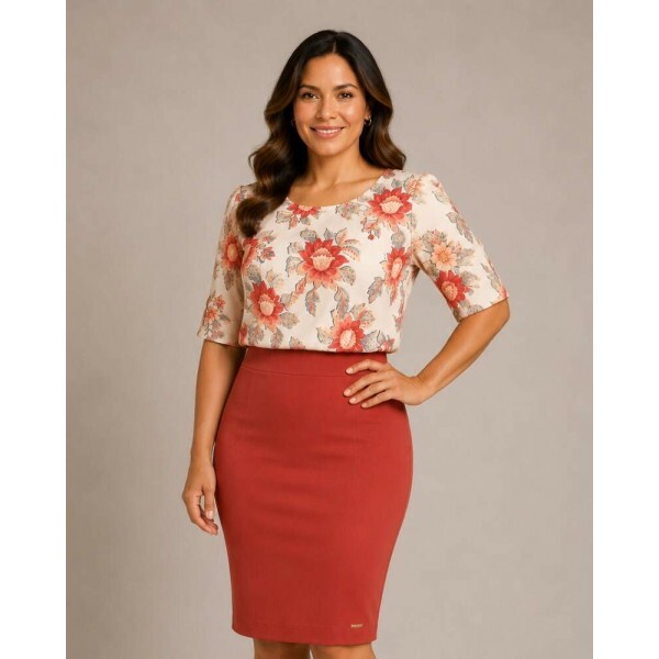 Blusa Helena Plus Est. Floral