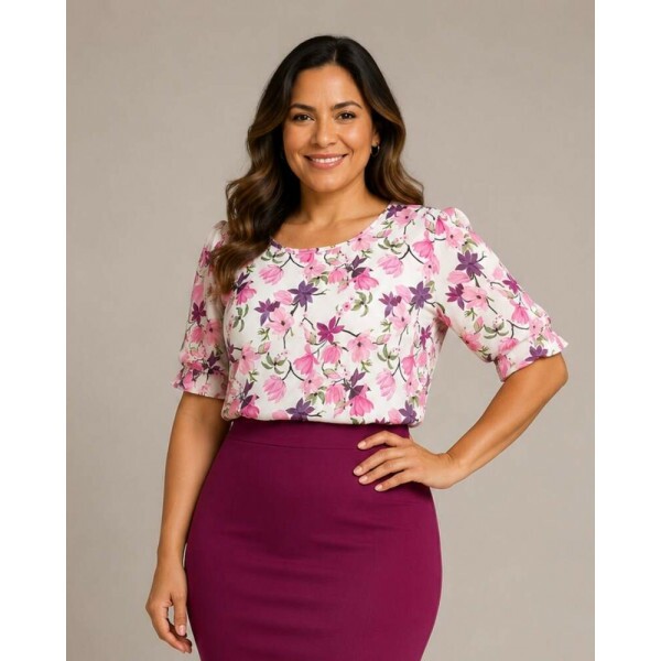 Blusa Helena Plus Est. Floral