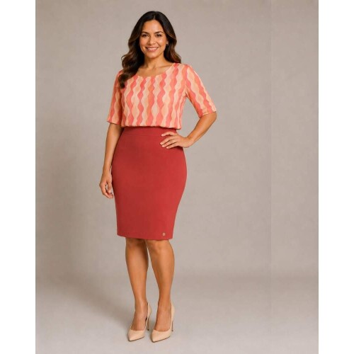 Blusa Helena Plus Est. Laranja