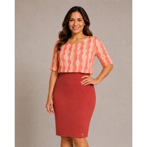 Blusa Helena Plus Est. Laranja