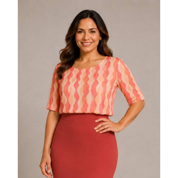 Blusa Helena Plus Est. Laranja