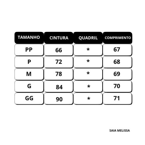 Saia Melissa Preto Xadrex