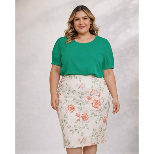 Blusa Rosana Verde Plus Size