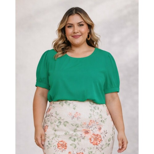 Blusa Rosana Verde Plus Size