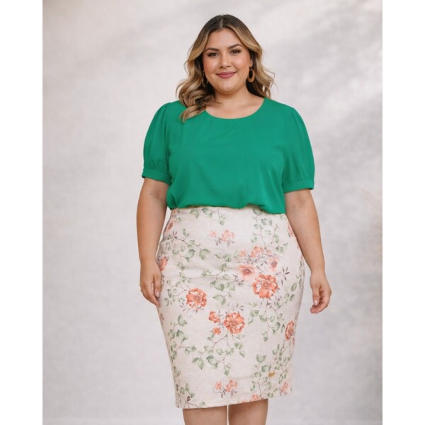 Blusa Rosana Verde Plus Size