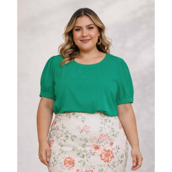 Blusa Rosana Verde Plus Size