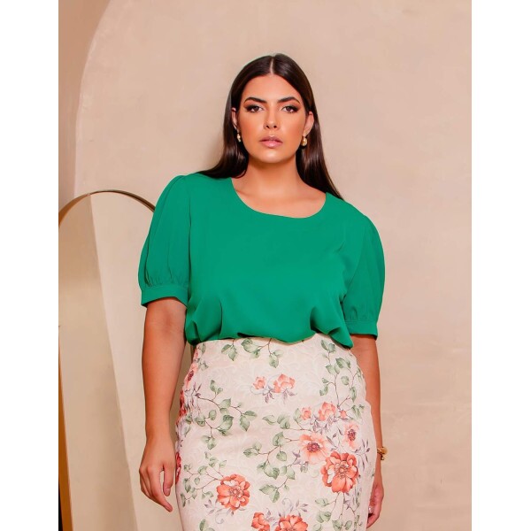 Blusa Rosana Verde Plus Size