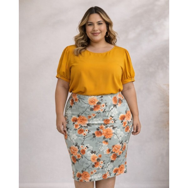 Blusa Rosana Mostarda Plus Size