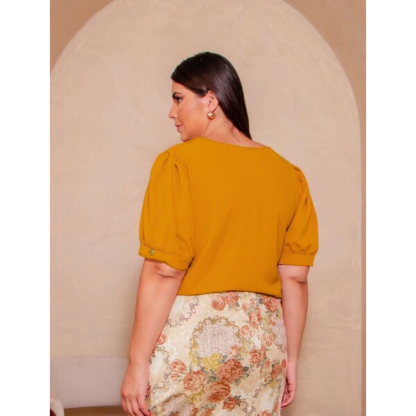 Blusa Rosana Mostarda Plus Size