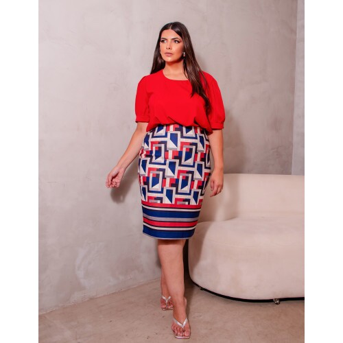 Blusa Rosana Vermelho Plus Size