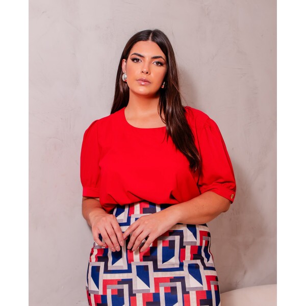 Blusa Rosana Vermelho Plus Size