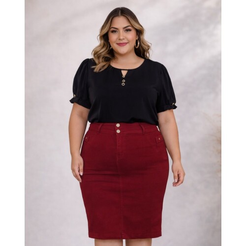 Blusa Olivia Preto Plus Size