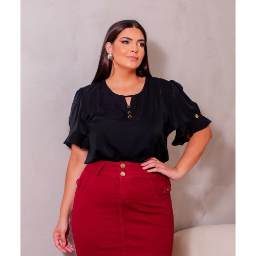 Blusa Olivia Preto Plus Size