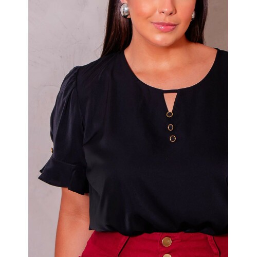 Blusa Olivia Preto Plus Size