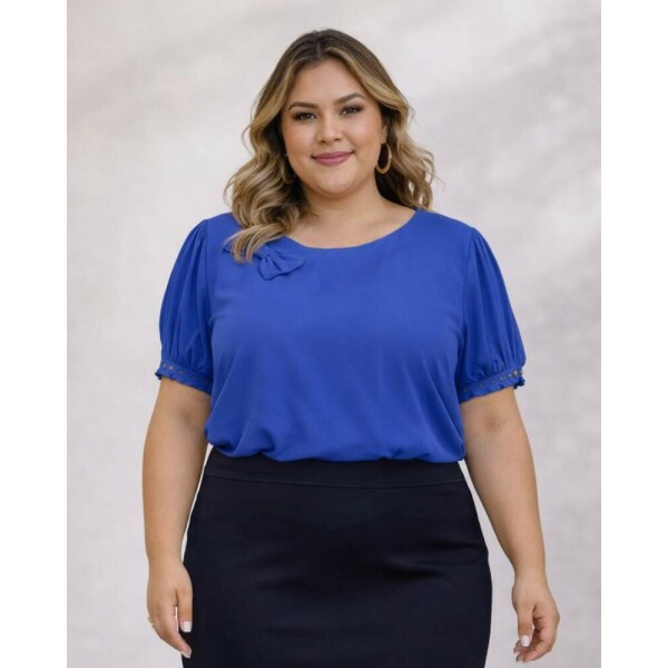 Blusa Iolanda Azul Royal Plus Size