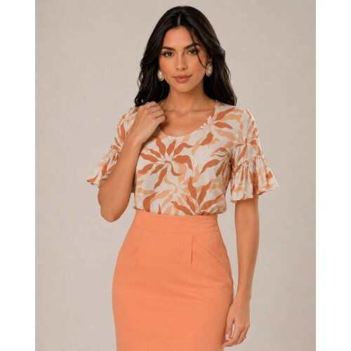 Blusa Mel Est. Laranja